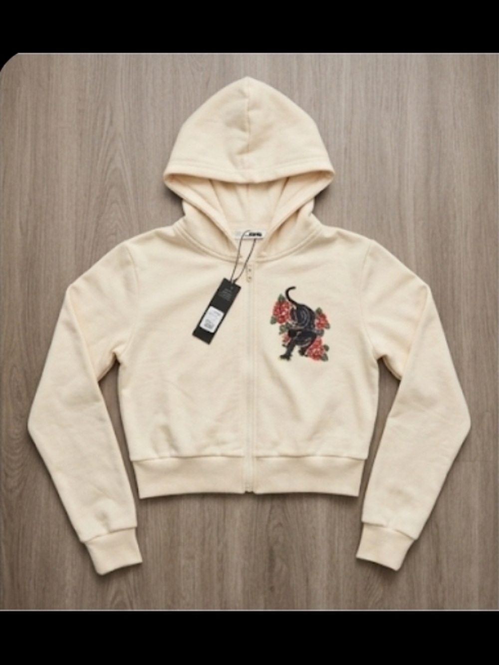NWT Fashion Nova "Forever Blooming" Panther Zip Hoodie